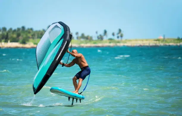Wing foiling session in Essaouira