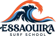 Essaouira Surf School — logo with ocean wave, surf and kitesurf lessons in Morocco